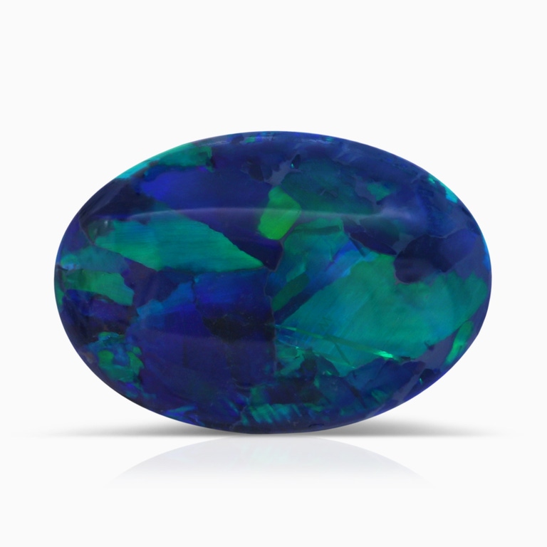 6.62 Carat GIA Certified Oval Black Opal