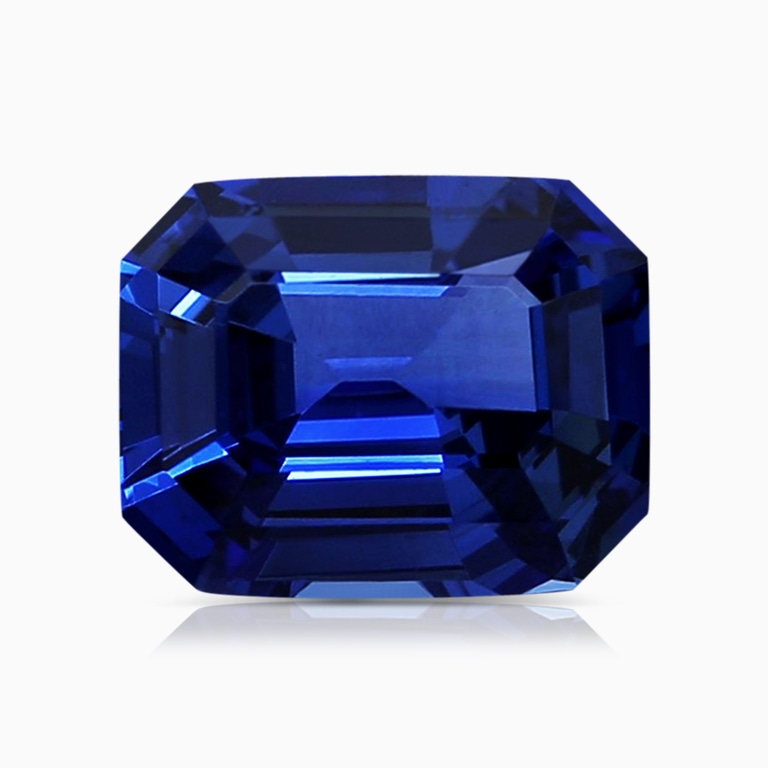 3.83 Carat GIA Certified Ceylon Emerald Cut Blue Sapphire