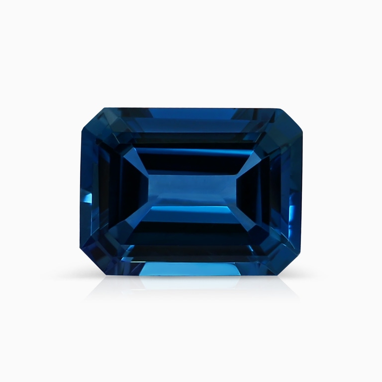 1.60 Carat GIA Certified Emerald Cut London B Lue Topaz