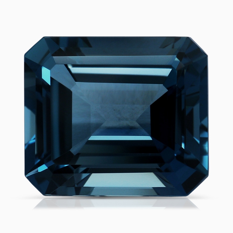 11.58 Carat GIA Certified Emerald Cut London Blue Topaz