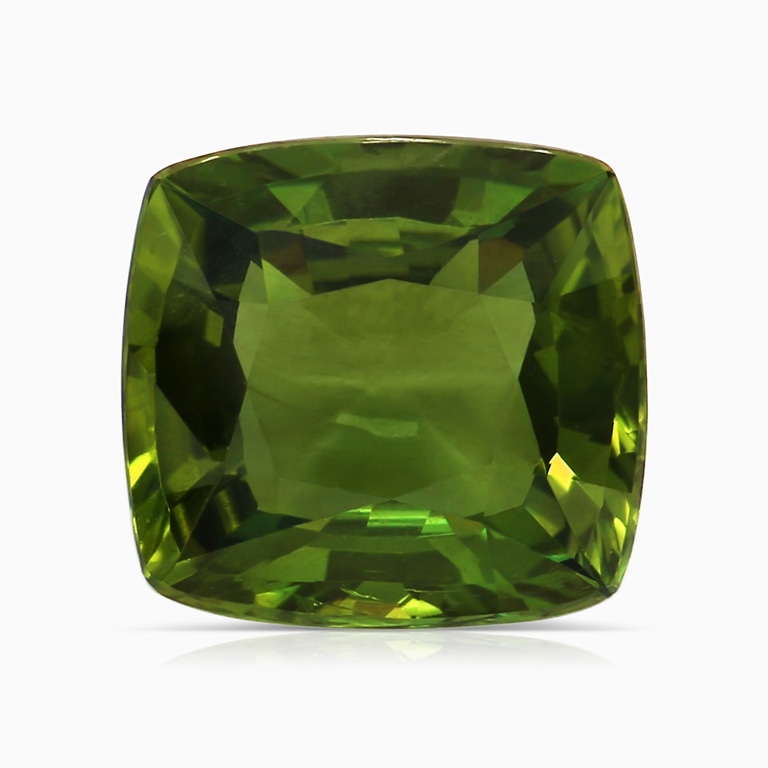 3.65 Carat GIA Certified Cushion Rectangular Green Sapphire