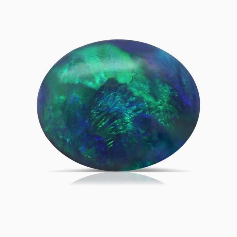 1.92 Carat GIA Certified Oval Black Opal