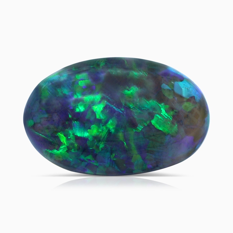2.98 Carat GIA Certified Oval Black Opal