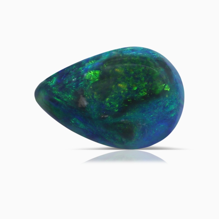 1.47 Carat GIA Certified Pear Black Opal