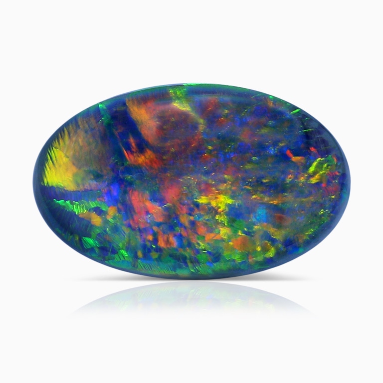 5.73 Carat GIA Certified Oval Black Opal