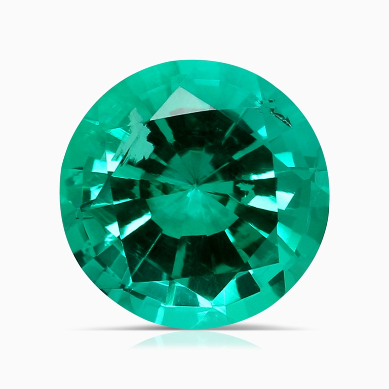 2.41 Carat Round Lab-Grown Emerald