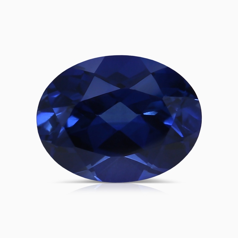 3.34 Carat Oval Lab-Grown Blue Sapphire