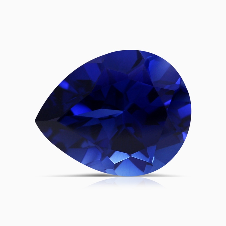 6.02 Carat Pear Lab-Grown Blue Sapphire