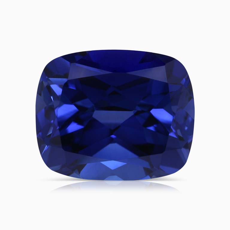 7.68 Carat Cushion Rectangular Lab-Grown Blue Sapphire