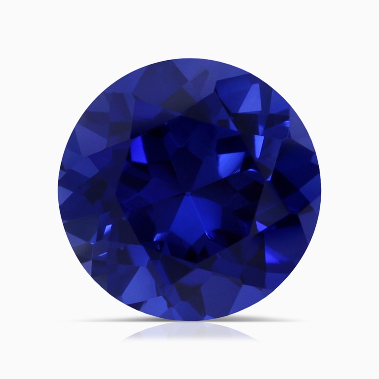 3.71 Carat Round Lab-Grown Blue Sapphire