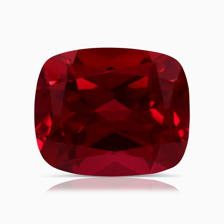 6.98 Carat Cushion Rectangular Lab-Grown Ruby
