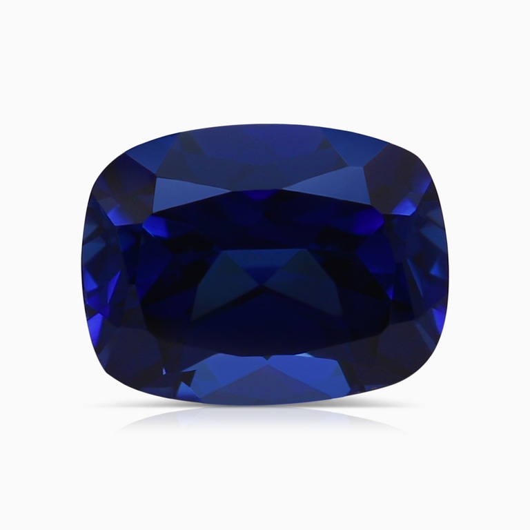 3.85 Carat Cushion Rectangular Lab-Grown Blue Sapphire