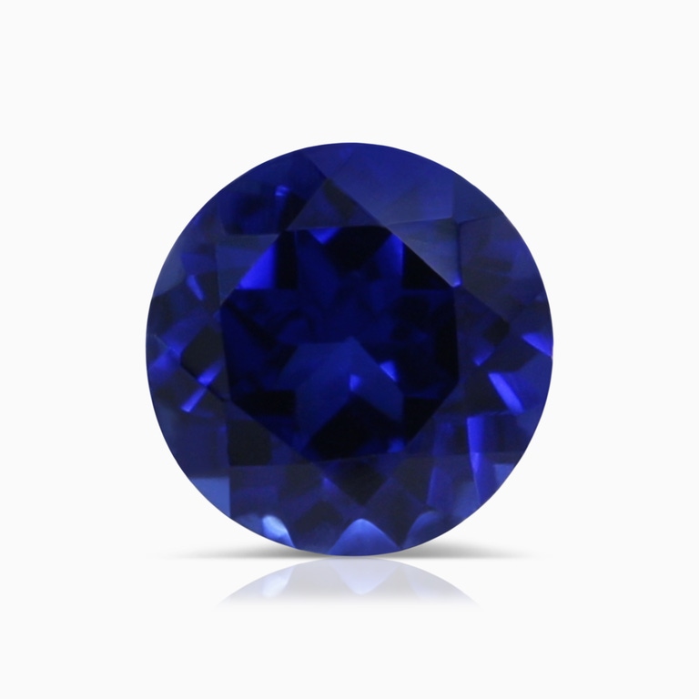 0.74 Carat Round Lab-Grown Blue Sapphire