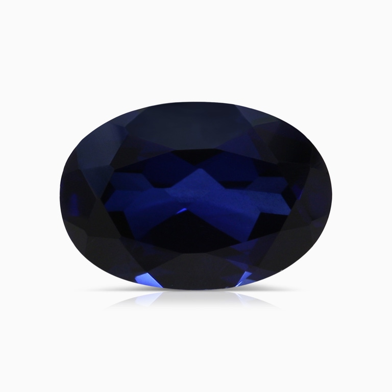 2.44 Carat Oval Lab-Grown Blue Sapphire