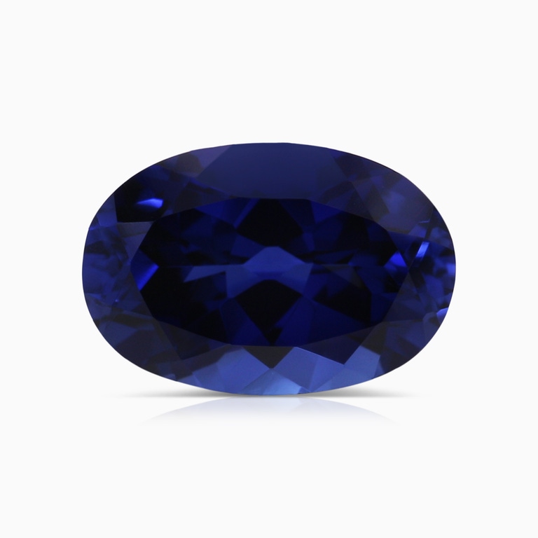 5.24 Carat Oval Lab-Grown Blue Sapphire