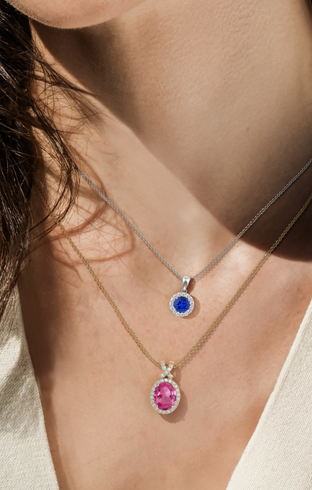 Women's Sweet Pea Rainbow 18ct Gold Chain Necklace with Sapphire Drops |  Necklaces | Fenwick
