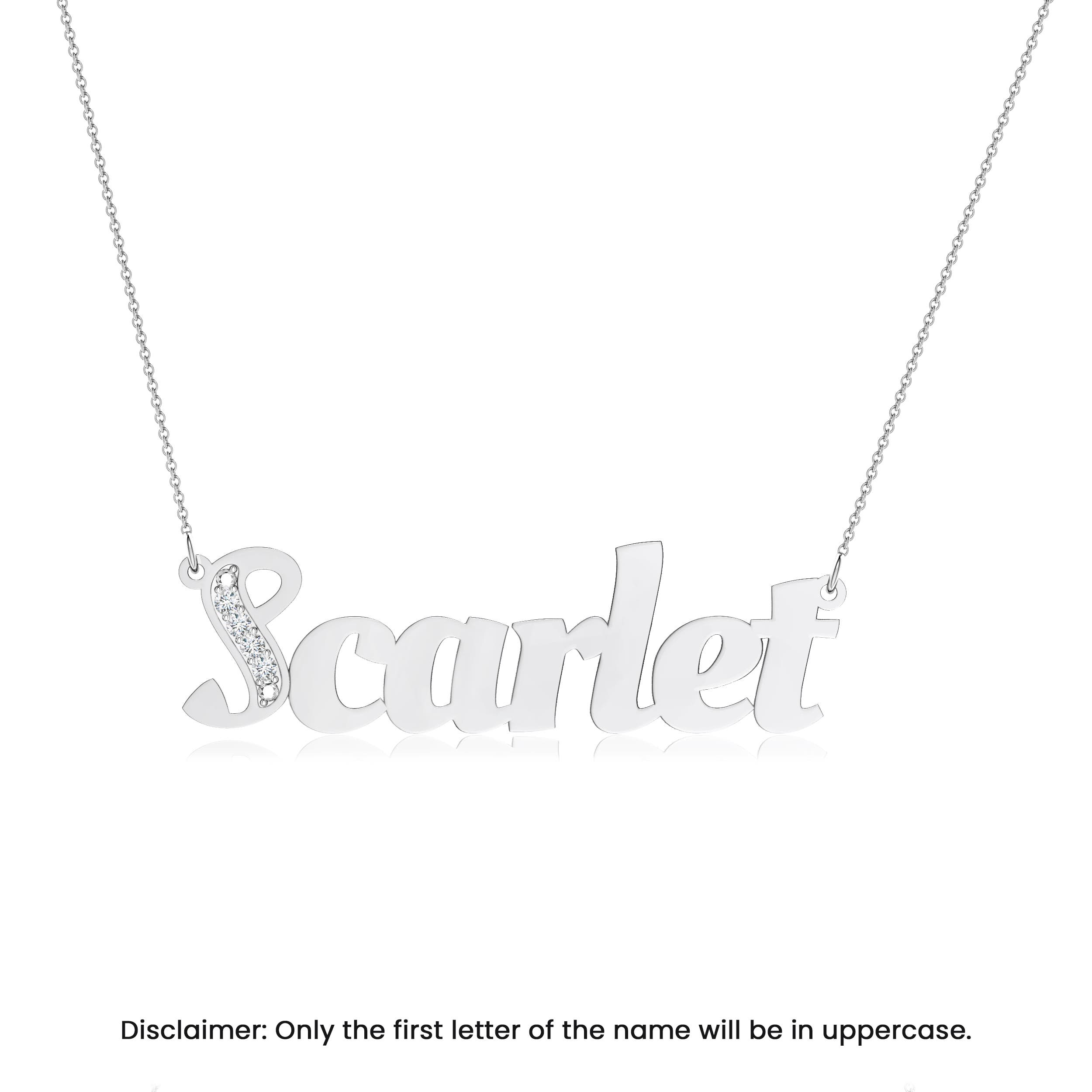 10k White Gold Name Necklace