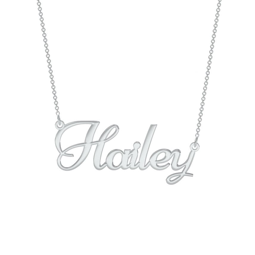 10k White Gold Name Necklace