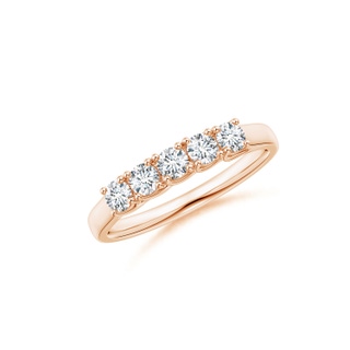 2.8mm FGVS Lab-Grown Half Eternity Five Stone Diamond Wedding Band in 10K Rose Gold