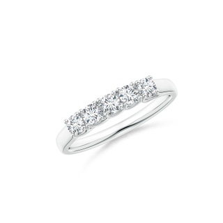 2.8mm FGVS Lab-Grown Half Eternity Five Stone Diamond Wedding Band in P950 Platinum