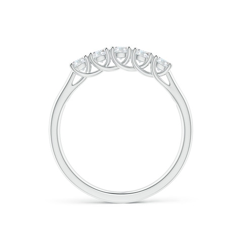 2.8mm FGVS Lab-Grown Half Eternity Five Stone Diamond Wedding Band in White Gold