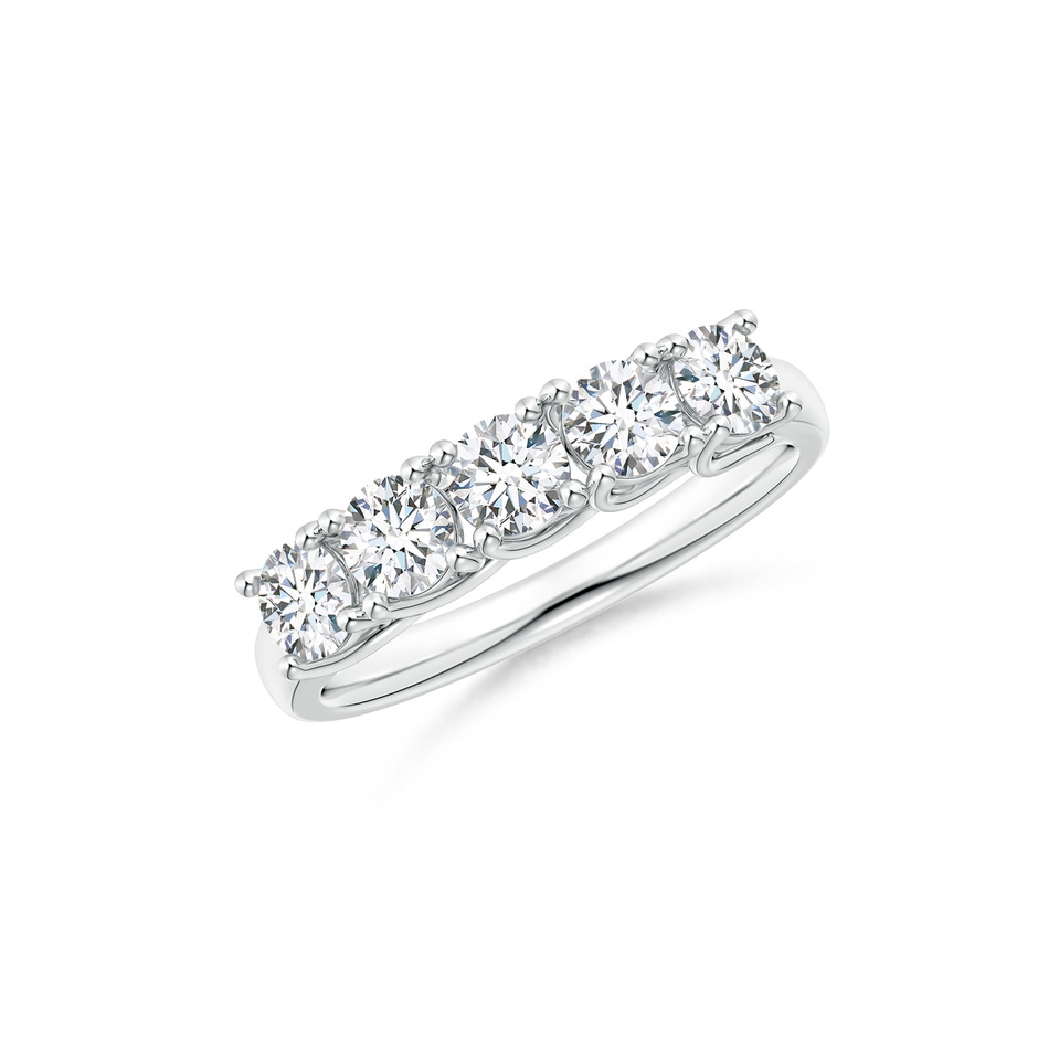 3.8mm FGVS Lab-Grown Half Eternity Five Stone Diamond Wedding Band in P950 Platinum 
