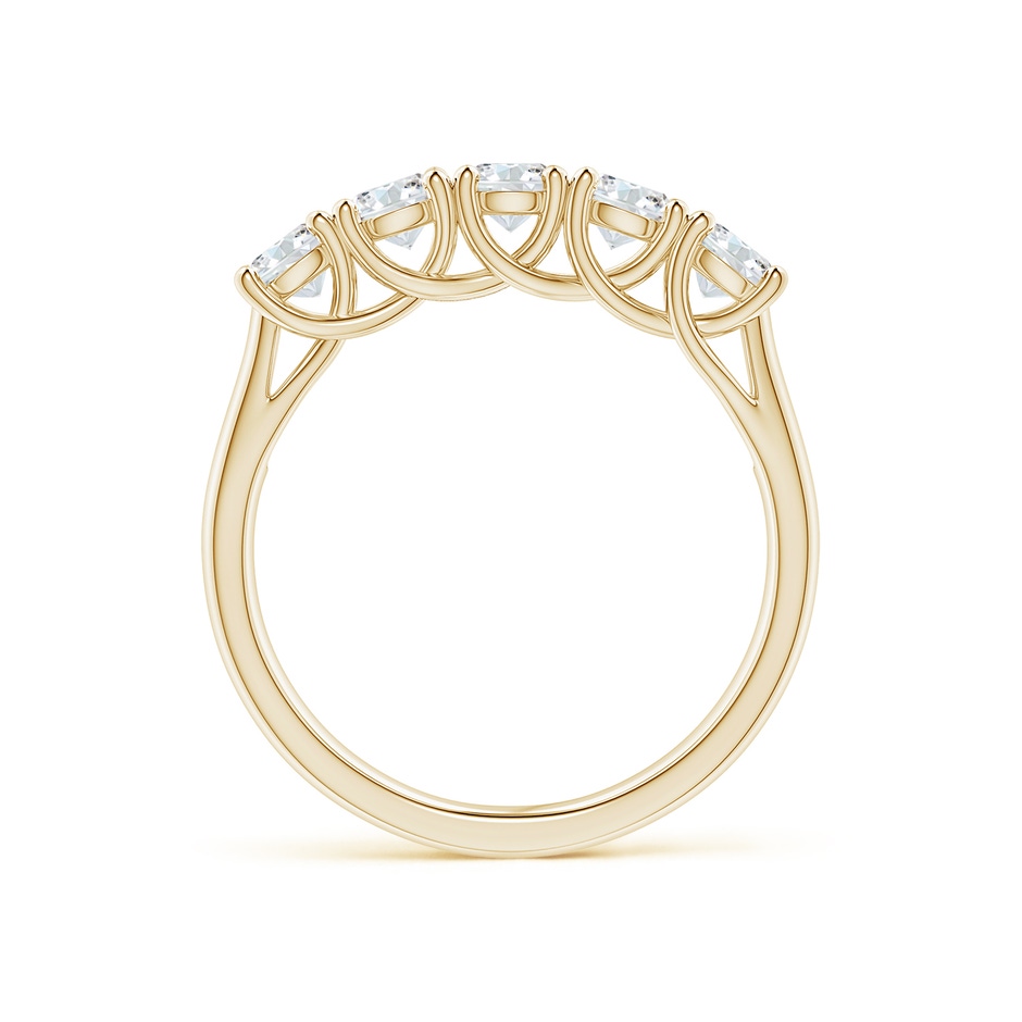 3.8mm FGVS Lab-Grown Half Eternity Five Stone Diamond Wedding Band in Yellow Gold side 199