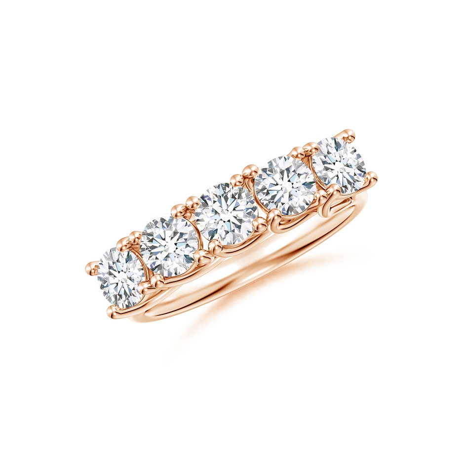 4.2mm FGVS Lab-Grown Half Eternity Five Stone Diamond Wedding Band in Rose Gold 