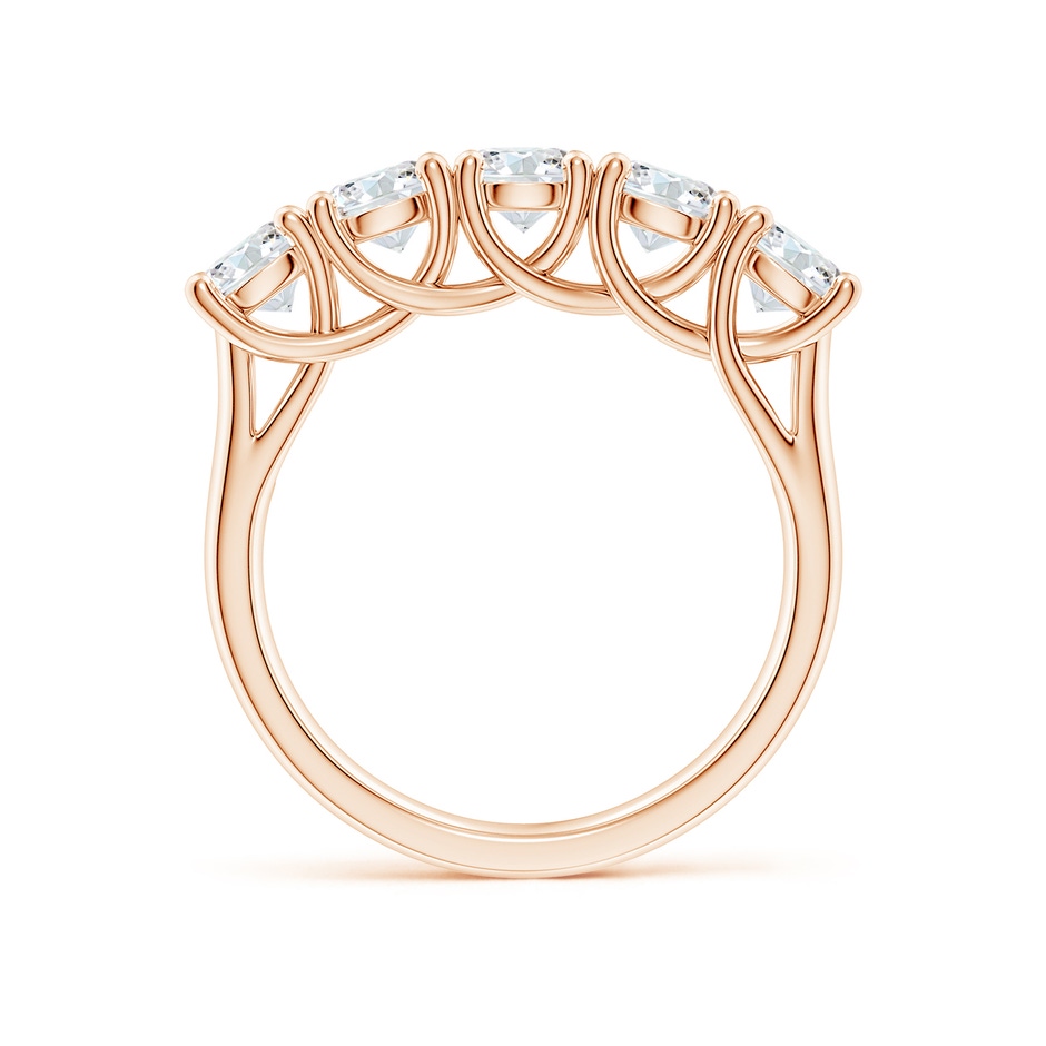4.2mm FGVS Lab-Grown Half Eternity Five Stone Diamond Wedding Band in Rose Gold side 199