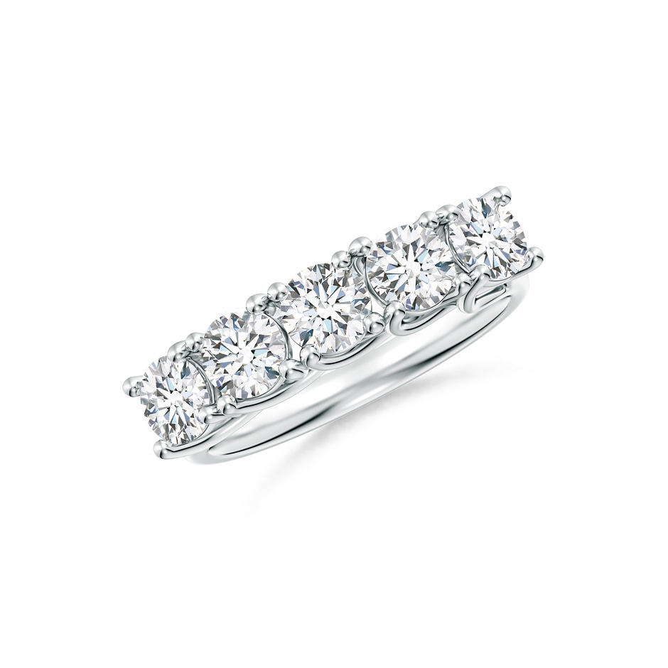 4.2mm FGVS Lab-Grown Half Eternity Five Stone Diamond Wedding Band in White Gold 