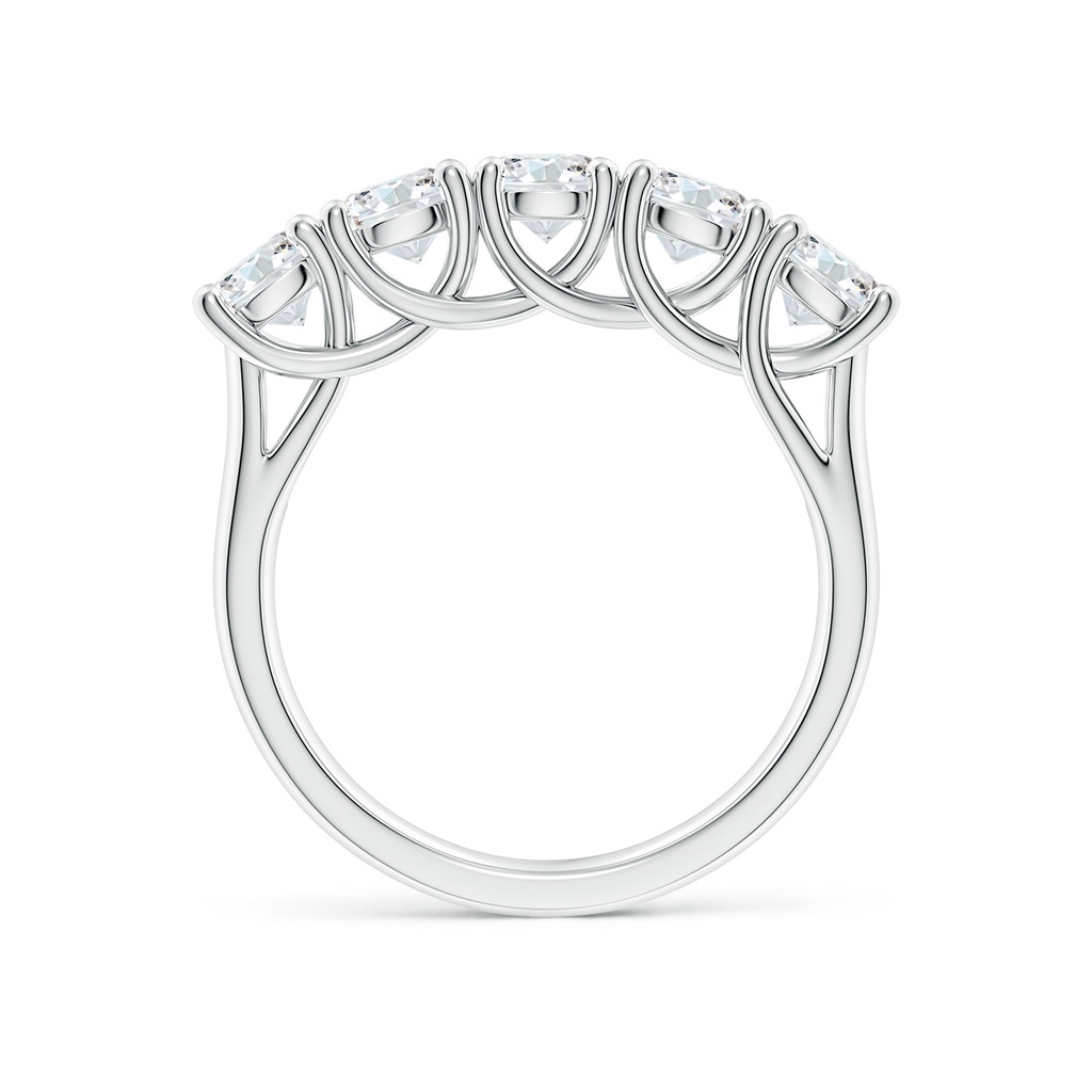 4.2mm FGVS Lab-Grown Half Eternity Five Stone Diamond Wedding Band in White Gold - side 199