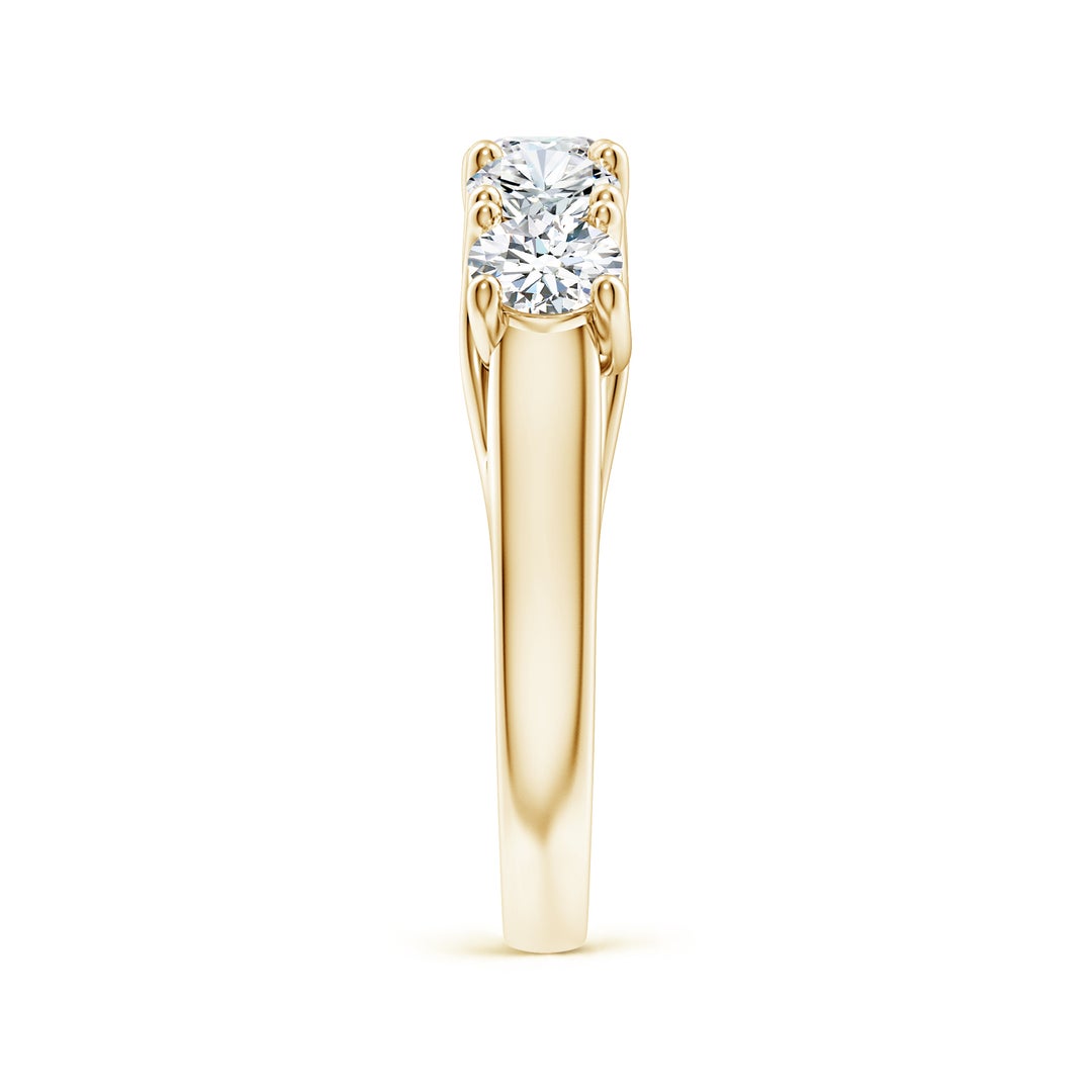 4.2mm FGVS Lab-Grown Half Eternity Five Stone Diamond Wedding Band in Yellow Gold - side 4