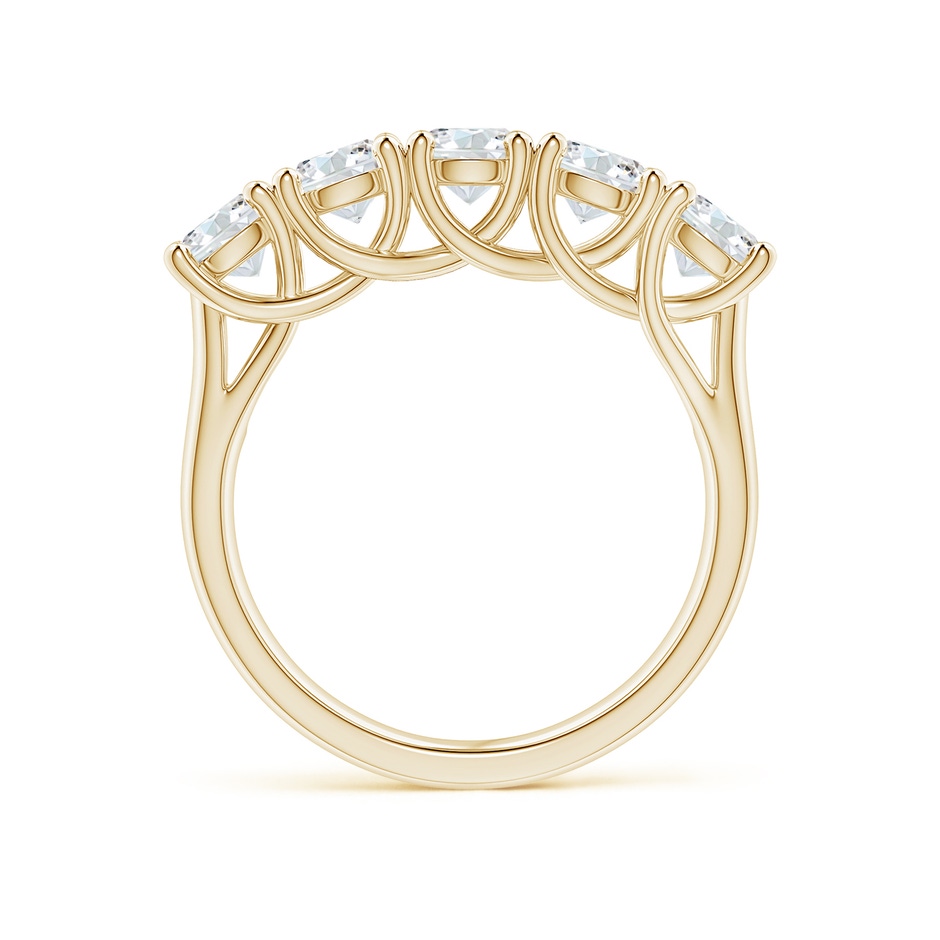 4.5mm FGVS Lab-Grown Half Eternity Five Stone Diamond Wedding Band in Yellow Gold side 199
