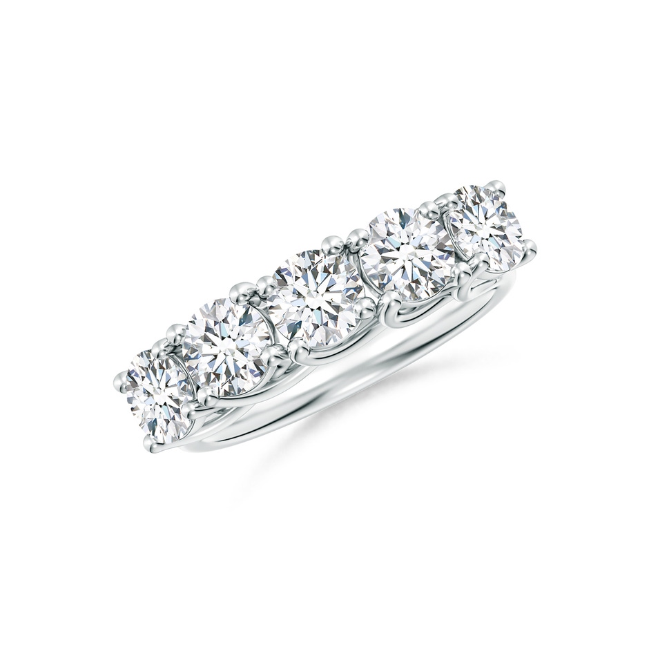 4.8mm FGVS Lab-Grown Half Eternity Five Stone Diamond Wedding Band in 9K White Gold 