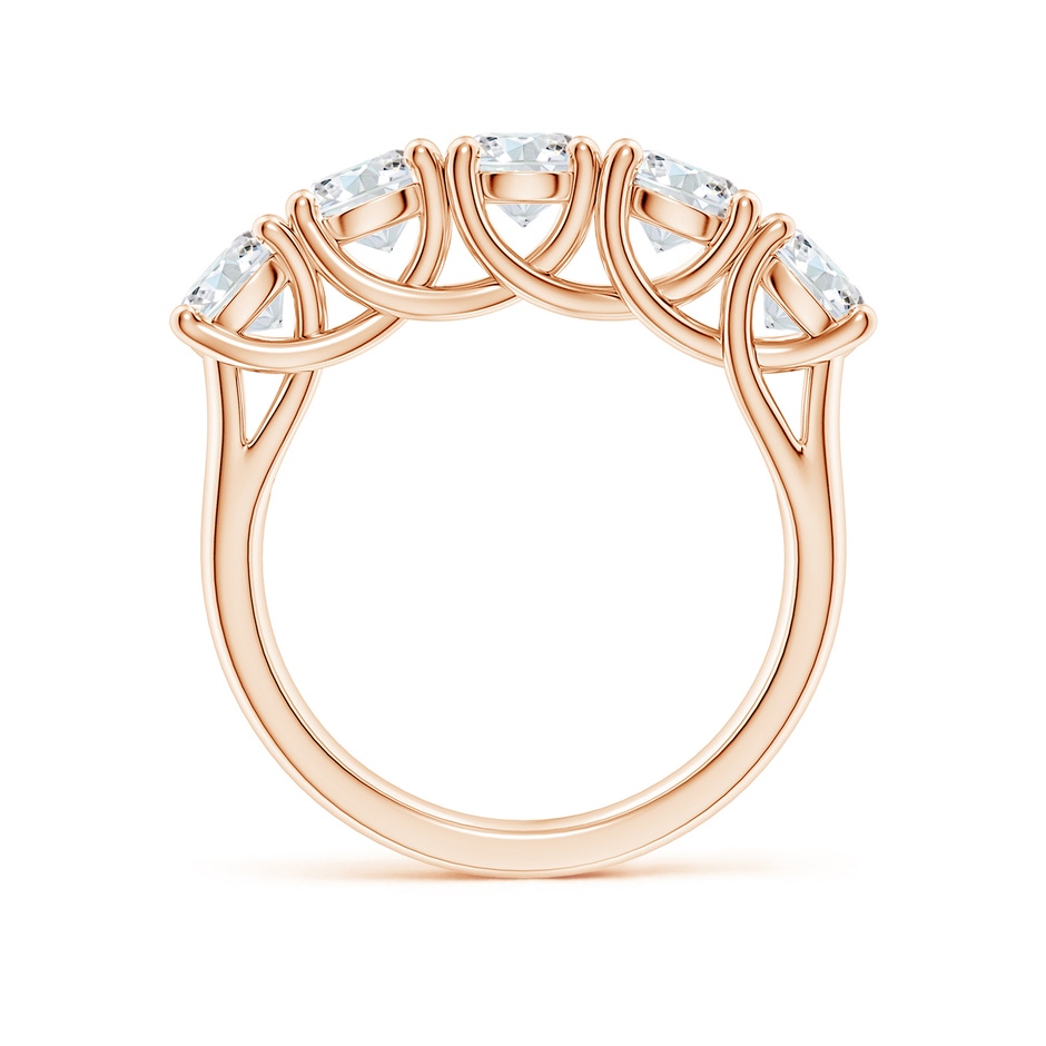 4.8mm FGVS Lab-Grown Half Eternity Five Stone Diamond Wedding Band in Rose Gold side 199