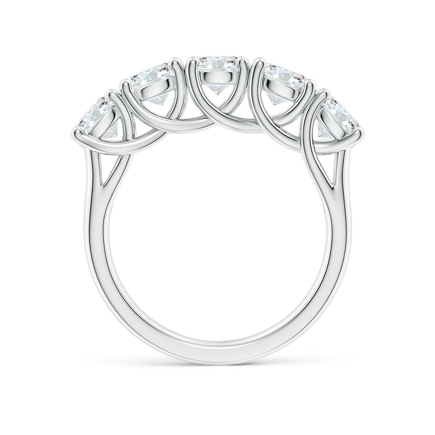 4.8mm FGVS Lab-Grown Half Eternity Five Stone Diamond Wedding Band in White Gold