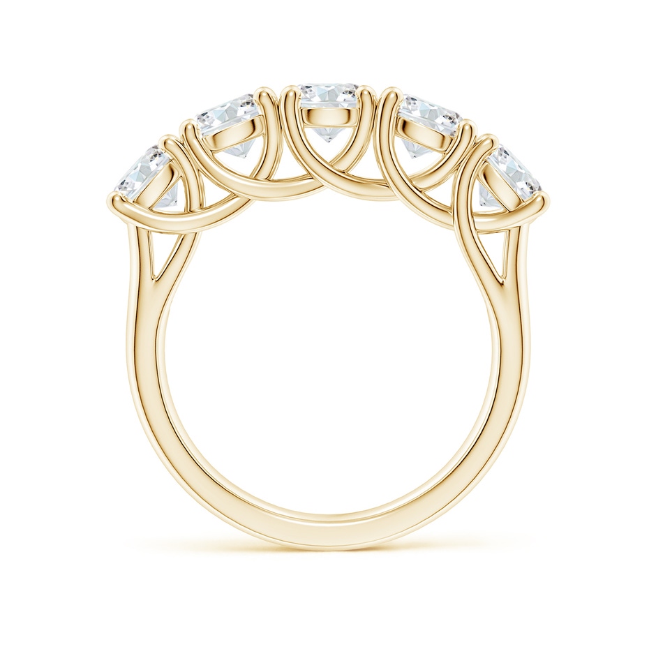 4.8mm FGVS Lab-Grown Half Eternity Five Stone Diamond Wedding Band in Yellow Gold side 199