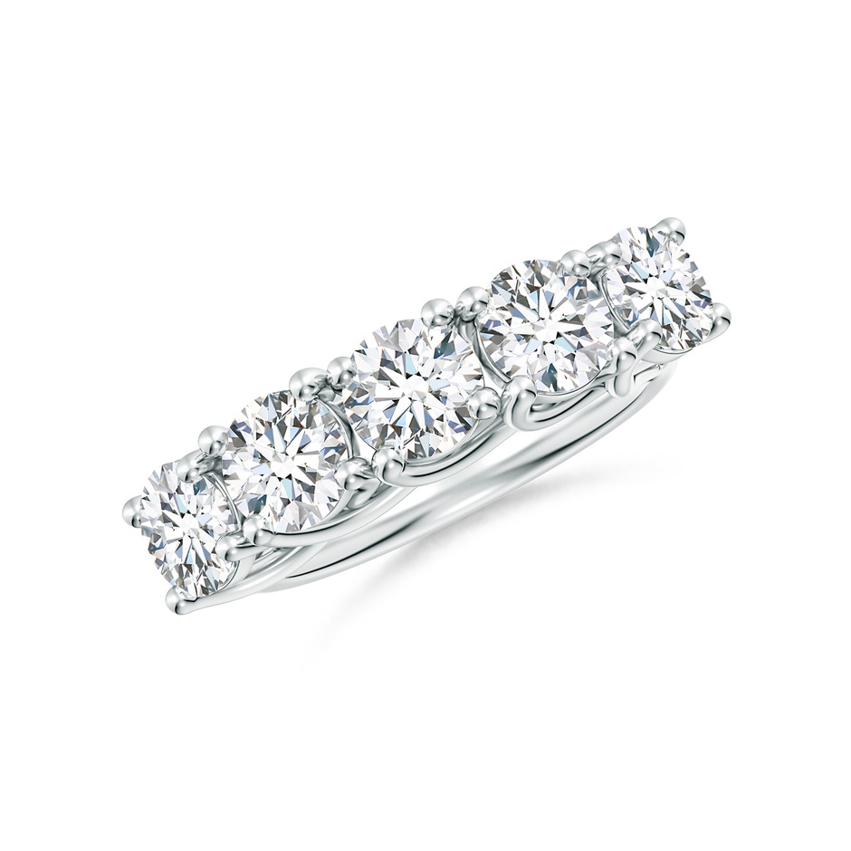 5.1mm FGVS Lab-Grown Half Eternity Five Stone Diamond Wedding Band in P950 Platinum 