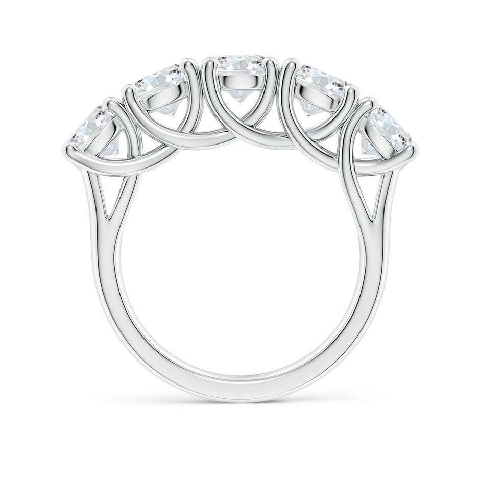 5.1mm FGVS Lab-Grown Half Eternity Five Stone Diamond Wedding Band in P950 Platinum side 199