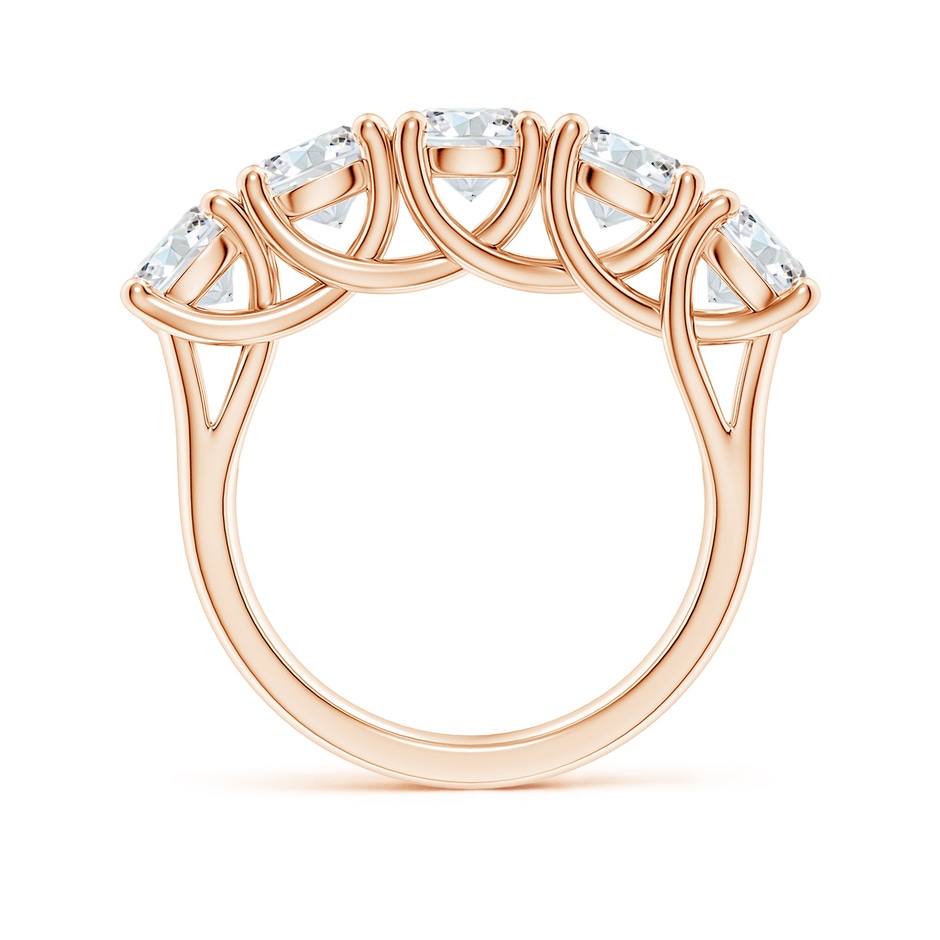 5.1mm FGVS Lab-Grown Half Eternity Five Stone Diamond Wedding Band in Rose Gold side 199