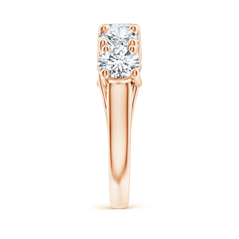 5.1mm FGVS Lab-Grown Half Eternity Five Stone Diamond Wedding Band in Rose Gold side 299