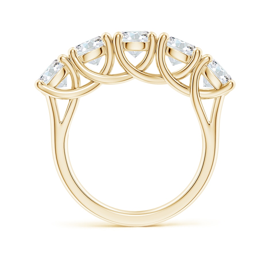 5.1mm FGVS Lab-Grown Half Eternity Five Stone Diamond Wedding Band in Yellow Gold side 199