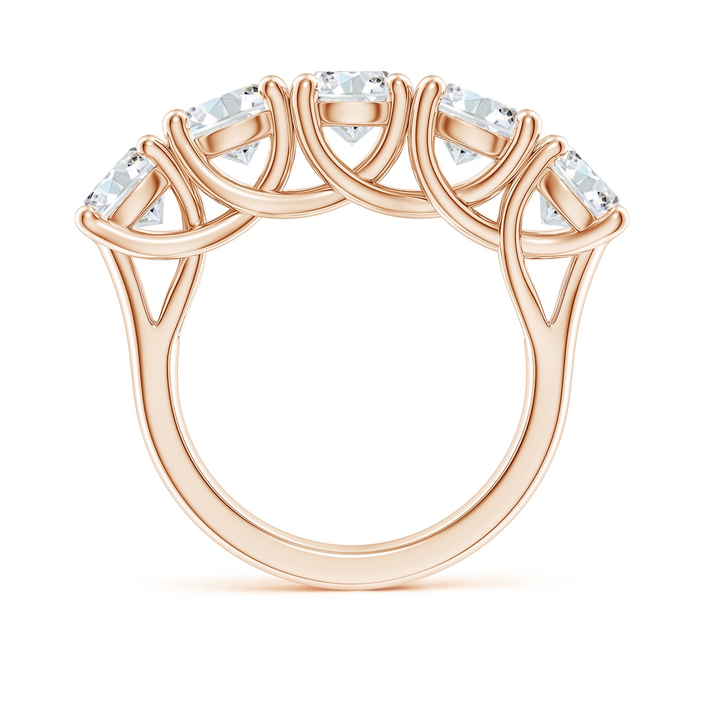5.9mm FGVS Lab-Grown Half Eternity Five Stone Diamond Wedding Band in 10K Rose Gold - side 199