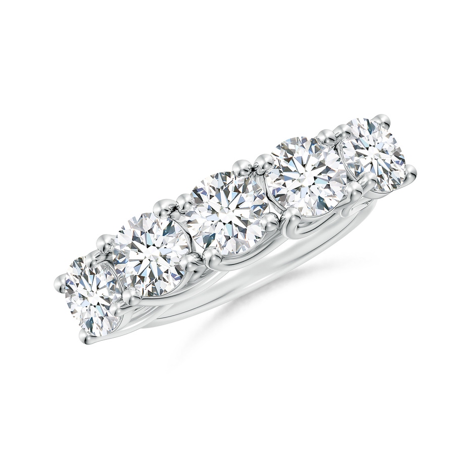 5.9mm FGVS Lab-Grown Half Eternity Five Stone Diamond Wedding Band in P950 Platinum 