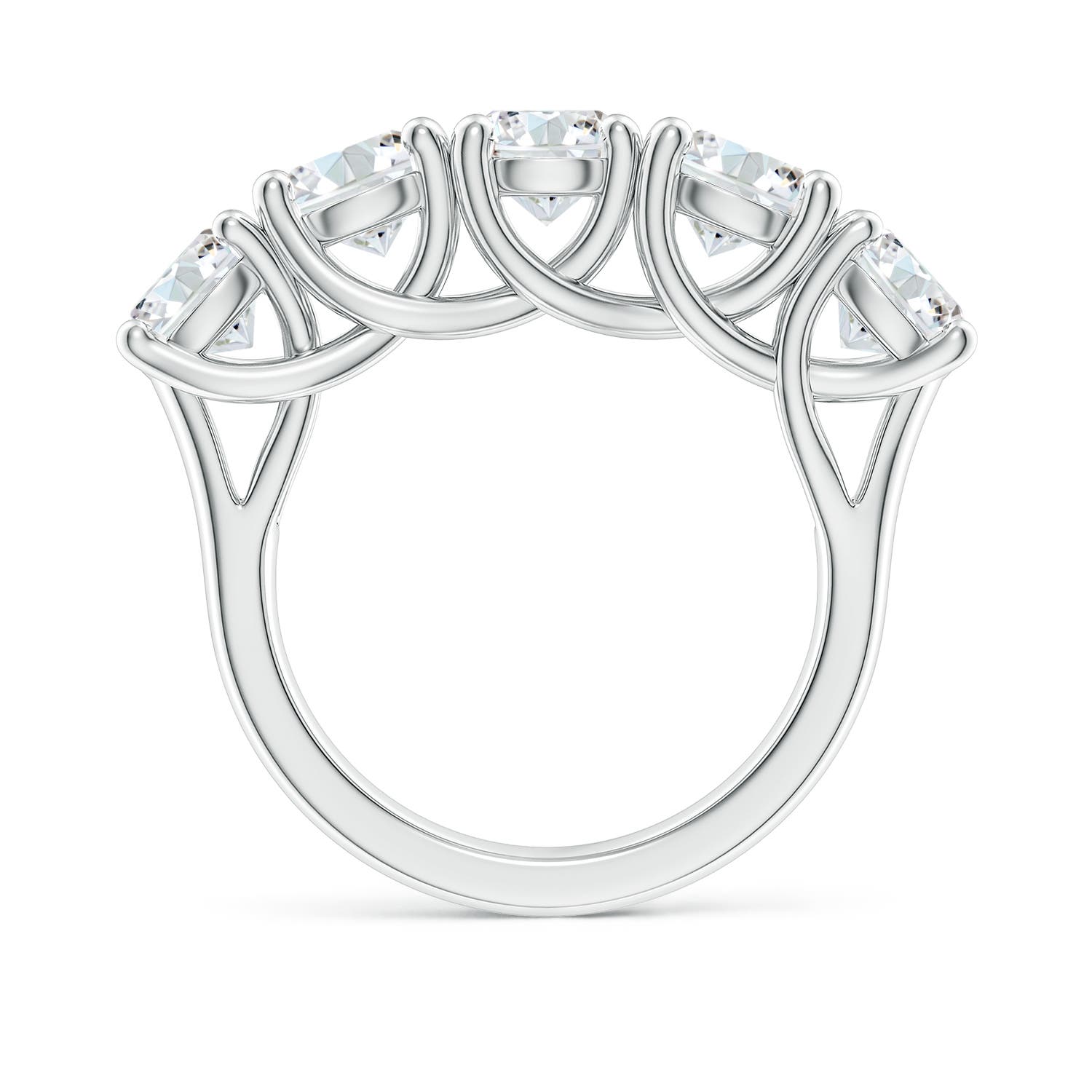 5.9mm FGVS Lab-Grown Half Eternity Five Stone Diamond Wedding Band in P950 Platinum
