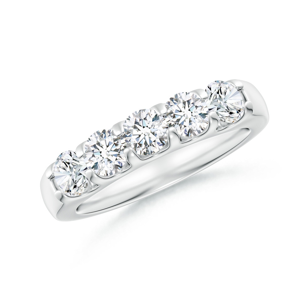 4.2mm FGVS Lab-Grown Shared Prong Set Half Eternity Diamond Wedding Band in P950 Platinum 