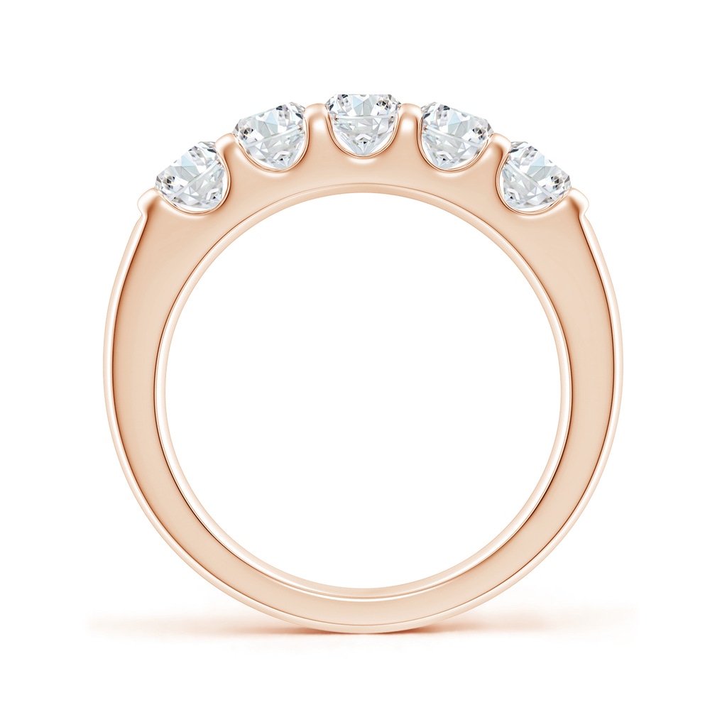 4.2mm FGVS Lab-Grown Shared Prong Set Half Eternity Diamond Wedding Band in Rose Gold - side 199