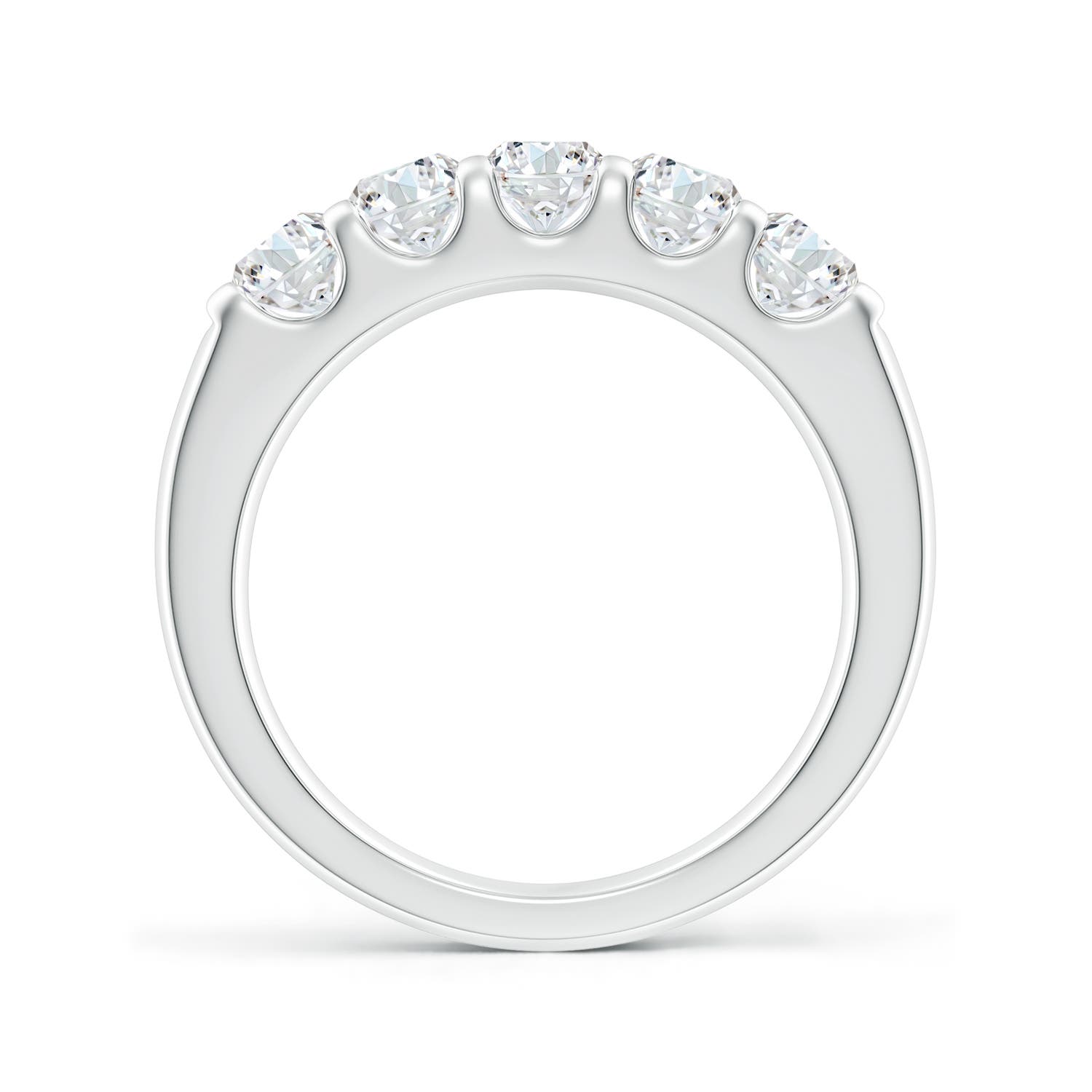 4.2mm FGVS Lab-Grown Shared Prong Set Half Eternity Diamond Wedding Band in White Gold