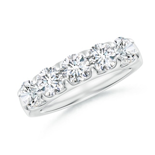 4.8mm FGVS Lab-Grown Shared Prong Set Half Eternity Diamond Wedding Band in P950 Platinum
