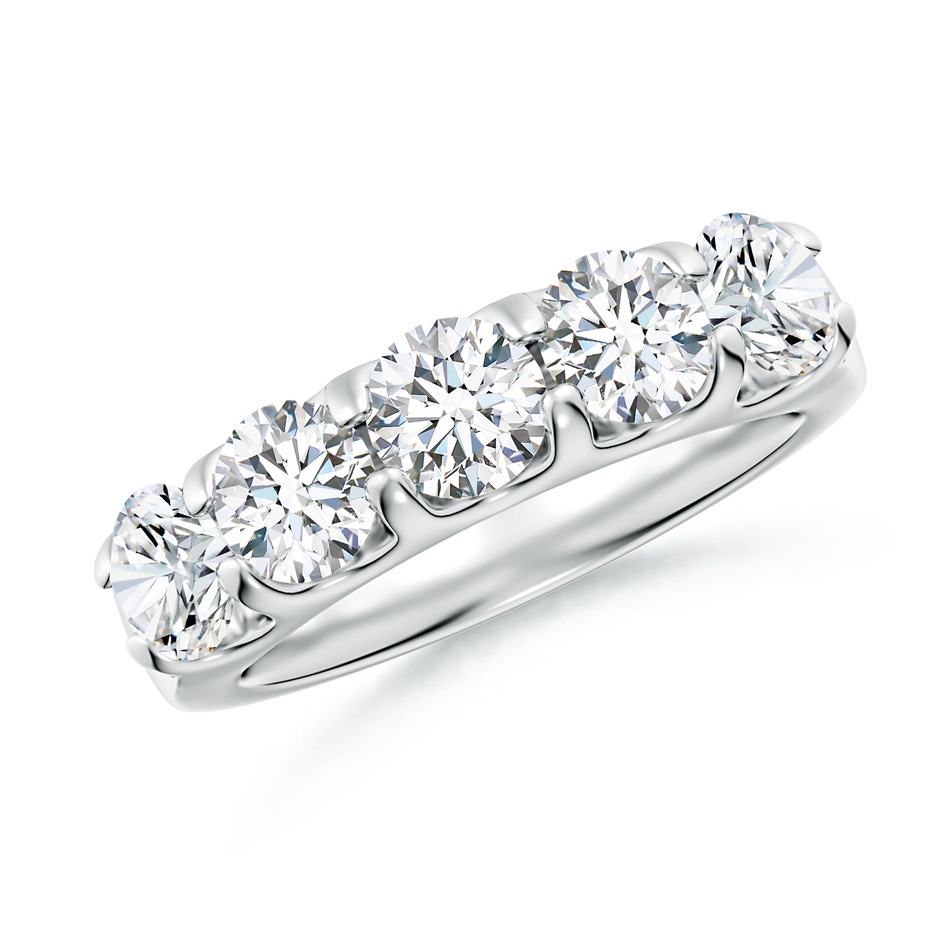 5.1mm FGVS Lab-Grown Shared Prong Set Half Eternity Diamond Wedding Band in White Gold 